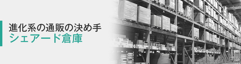 進化系の通販の決め手、シェアード倉庫
